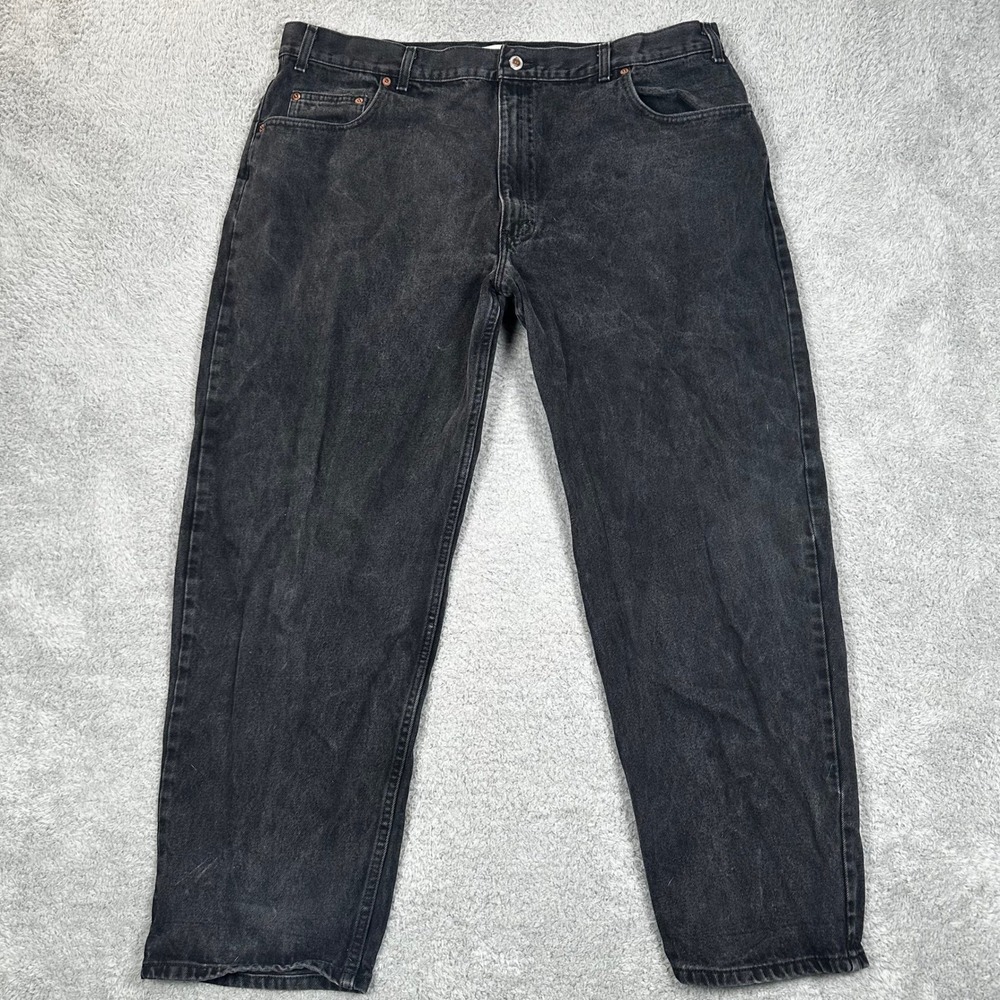 Vintage Arizona Jean Co Mens Loose Fit Faded Black Denim Jeans 42x30 Made in USA